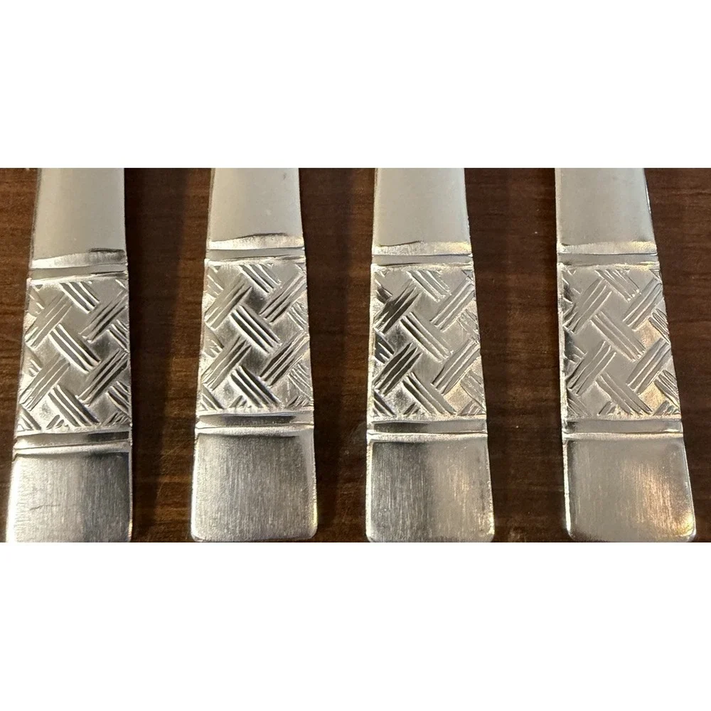 Mainstays Pierremont Stainless Steel Dinner Forks Set of 4 Basketweave 8